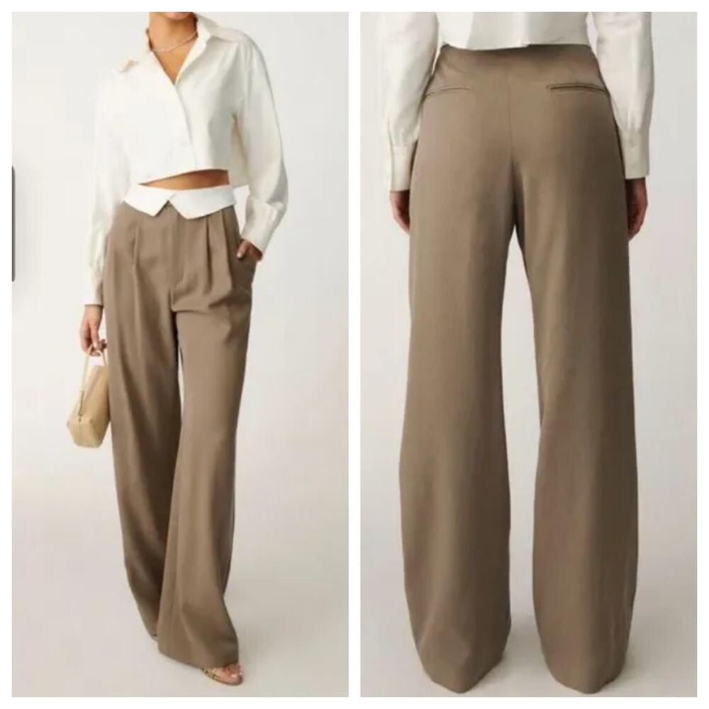 Reformation Stevie High Rise Pants NWT Size 2 Mushroom